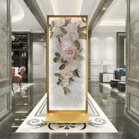 BONJEAN北欧屏风隔断客厅遮挡家用现代轻奢卧室装饰带灯可移动铝合金座屏