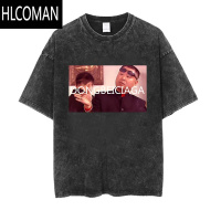 HLCOMAN东北世家F4创意搞笑复古水洗做旧短袖T恤范德彪男女宽松半袖t