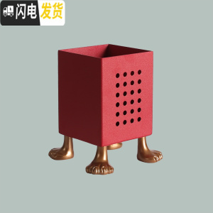 三维工匠[空之喵喵]北欧个性创意猫爪简约铁艺笔筒ins创意时尚可爱办公室 镂空*笔筒*红色