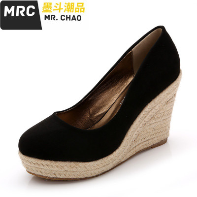 2020超高跟(>8厘米)浅口单鞋鞋秋鞋红色婚鞋大小码女鞋松糕鞋四季鞋墨斗潮品休闲鞋