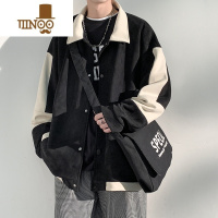 YANXU绒外套男款宽松翻领工装夹克美式潮牌高街复古情侣上衣服