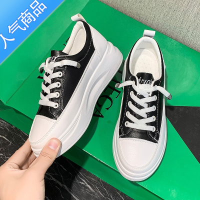 SUNTEK2023小白板鞋厚底百搭春季新款老爹运动女鞋帆布ins街拍小众潮鞋