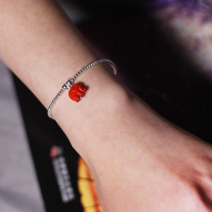 赤象 复古个性银饰礼物 简约手串韩版 转运朱砂小象纯银手链送女朋友老婆情人节七夕生日礼物