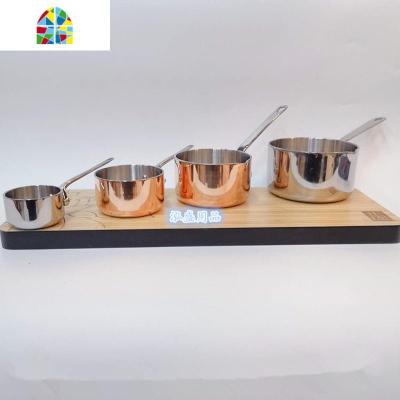 小铜锅料理片手锅沙司盅小汁锅熬糖锅奶锅铁板料理酱汁锅马卡龙锅 FENGHOU 铜5.5CM