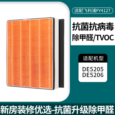 适用飞利浦空气净化器除湿机过滤网DE5205/FY1119滤芯新款抗病毒滤网1片装