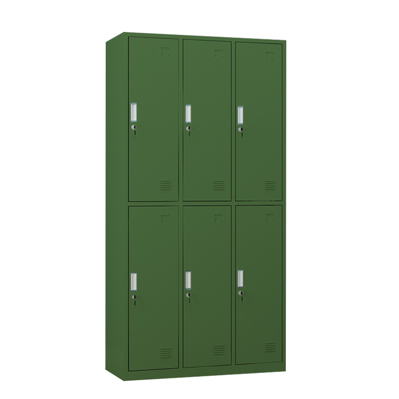 乙壬铁皮更衣柜宿舍储物柜钢制内务柜制式绿皮衣帽柜绿色6门更衣