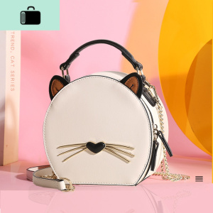 春夏猫咪小包包女包2020新款潮时尚百搭少女可爱清新链条斜挎包小NEW LAKE女斜挎包