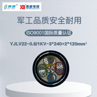 秦源牌 YJLV22-0.6/1KV-3*240+2*120mm² 铝芯低压钢带铠装电力电缆 元/米 定制商品 联系客服