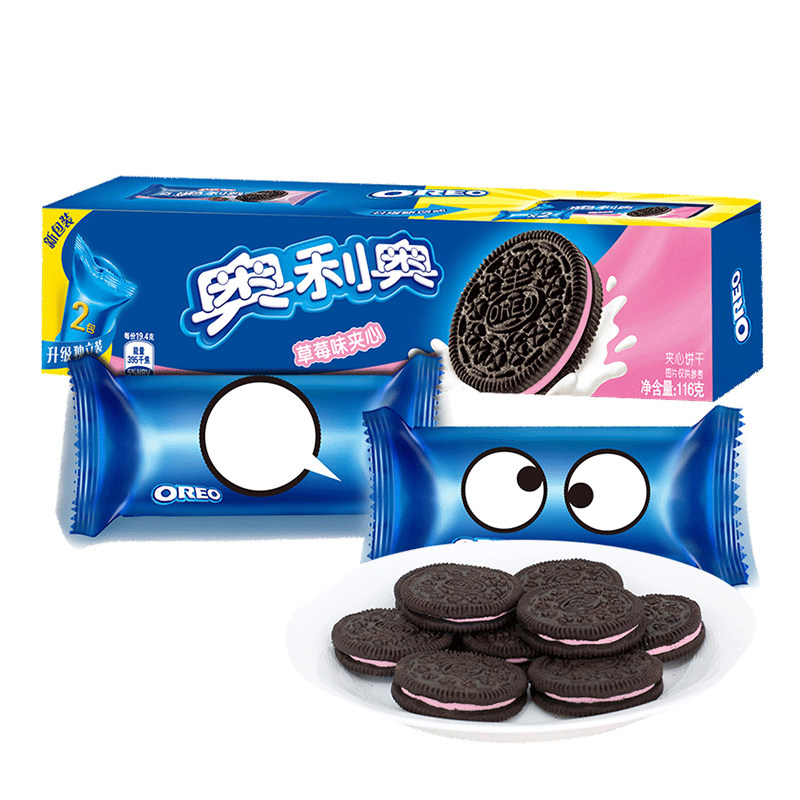 奥利奥(oreo) 饼干 夹心饼干 草莓味116g*6盒(美味小食)