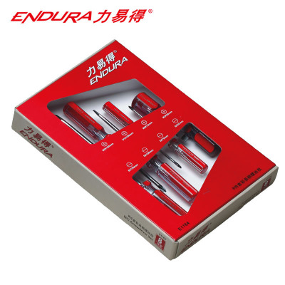 力易得(ENDURA)8件套Cr-V彩条柄螺丝批 磁性螺丝刀起子改锥 8PCS E1164 1套