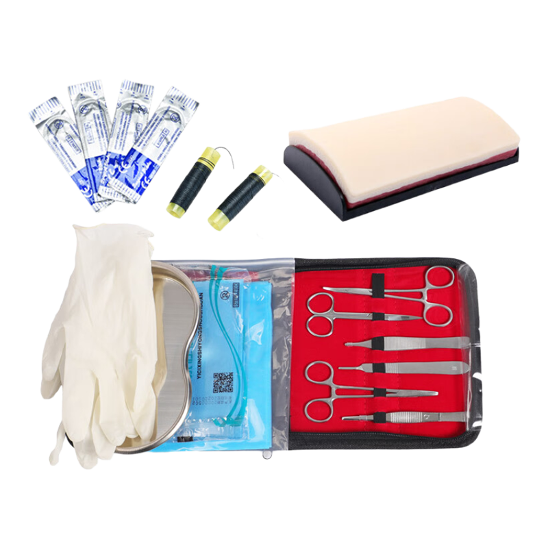 恒则卫勤 OF-LV-T1外科缝合器械包清创练习模型硅胶皮肤持针手术工具套装