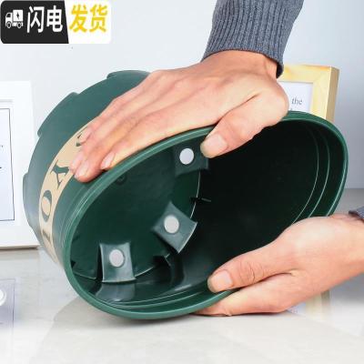 三维工匠塑料矮胖新加仑花盆绿萝月季多肉大口径加厚小加仑盆 高款(砖红)1加仑[10个装]10送2 含托盘花盆容器