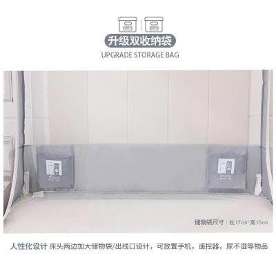 美帮汇新款三开儿童防摔蚊帐1.5m蒙古包1.8m床家用坐床式拉链支架纹账