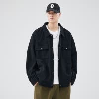 |灯芯绒工装外套男春秋季潮牌宽松翻领休闲复古夹克男