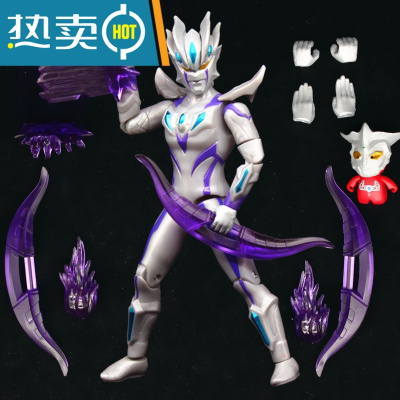 奥特曼玩具模型玩偶超可动系列银河维克特利欧布赛罗捷德儿童礼物真智力豪华配件版无线赛罗+送人偶+贴纸动漫