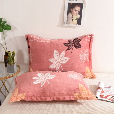 冬季珊瑚绒法兰绒枕套一对装加厚保暖单双人法兰绒毛绒加绒枕头套