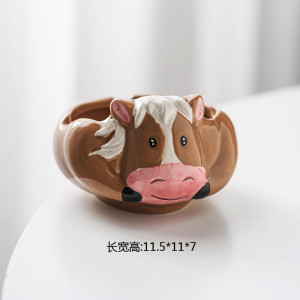 维诺亚烟灰缸陶瓷创意客厅摆件新款可爱鼠牛虎兔龙蛇马羊猴鸡狗猪烟缸