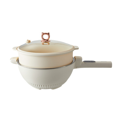 摩动电炒锅5L带PP蒸笼微压不锈钢胆蜂窝电炒锅MD-WYCG02L