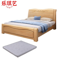 乐琪艺 实木单人床 1.8米+10公分床垫 套
