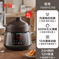 苏泊尔(SUPOR)电炖锅电炖盅煲汤锅炖汤锅煮粥锅 婴儿熬粥专用电煮锅 4L炽陶 TG40YC705