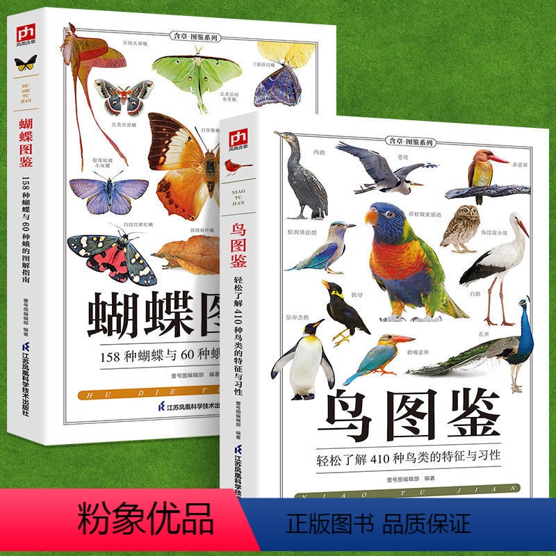 [正版]2册 鸟图鉴+蝴蝶图鉴 世界鸟类行为动物科普图鉴珍惜森林草原野鸟形态世界蝴蝶名录图鉴蝴蝶品种图鉴学生动物百科科