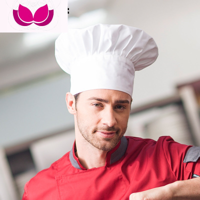 七斓厨师帽厨房饭店西餐厅酒店工作帽蘑菇帽布蛋糕店男女厨师工作帽子