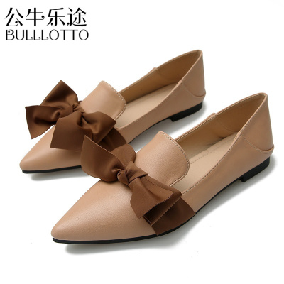 公牛乐途2021大码女鞋41-43码胖脚宽潮平底鞋女小皮鞋33单鞋红春鞋40-43