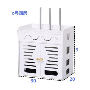 家柏饰(CORATED)路由器收纳盒wifi收纳盒壁挂免打孔电源电线插排收纳盒机顶盒收纳