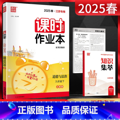 道德与法治 九年级下 [正版]2025春通城学典 课时作业本九年级下册道德与法治人教版RJ江苏 初三9年级政治下同步课堂