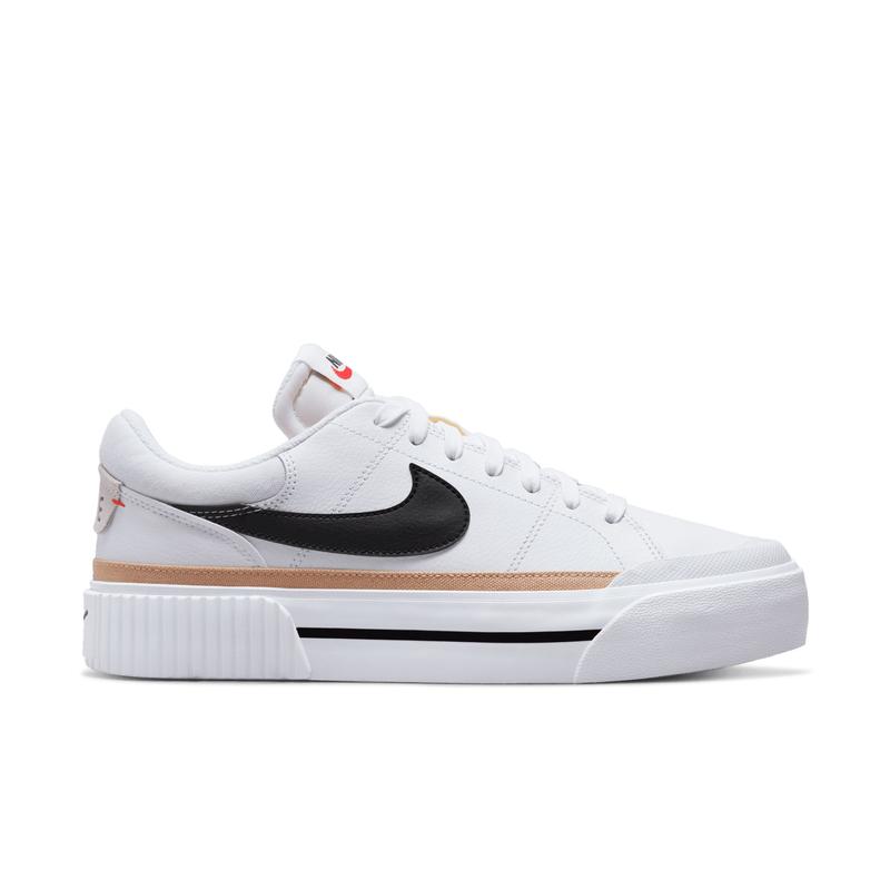 耐克(NIKE)女款平台板鞋休闲鞋轻便舒适防滑耐磨皮革增高运动鞋
