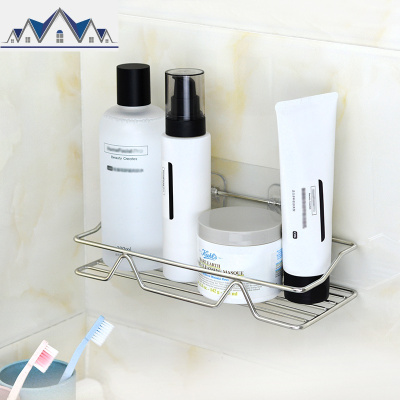 不锈钢免打孔粘贴壁挂式架子浴室卫生间厨房调味品收纳置物架 三维工匠