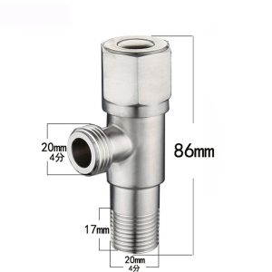 304不锈钢三角阀角阀热水器全铜加厚DN15止水阀[4分]304角阀(六角轮 (铜芯))
