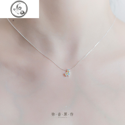 s925纯银色彩小鹿项链短锁骨链吊坠学生闺蜜女友生日 JiMi