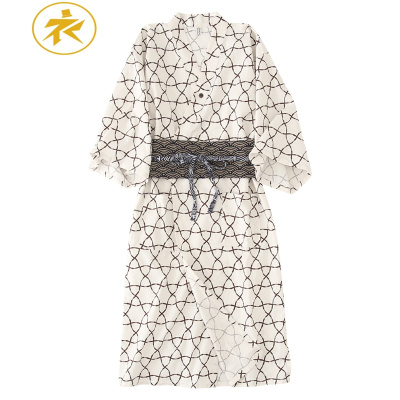 Ideamini棉日式复古和风睡袍日式睡裙女浴衣秋冬大红色家居服汗蒸睡衣女