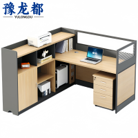 豫龙都 屏风办公桌 含柜 套