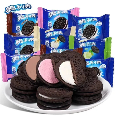奥利奥夹心巧克力饼干小包装1000g儿童休闲零食点心散装正品( 白桃乌龙味)