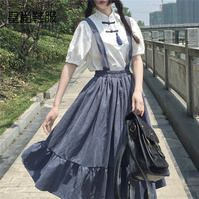 新品直营-疆拓（JIANGTUO）学院制服JK连衣裙少女夏2020新款时尚初中学生韩版风背带裙子套装