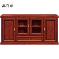 苏兴顺胡桃色餐边柜简约茶水柜四门1600*400*800[工厂现做 7天内发货]