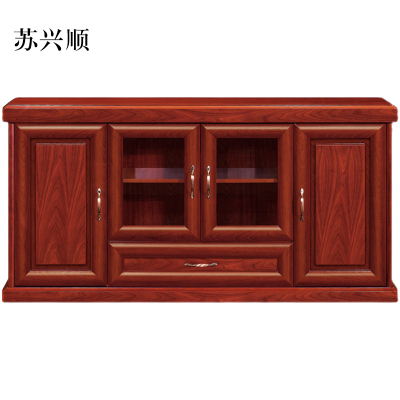 苏兴顺胡桃色餐边柜简约茶水柜四门1600*400*800[工厂现做 7天内发货]
