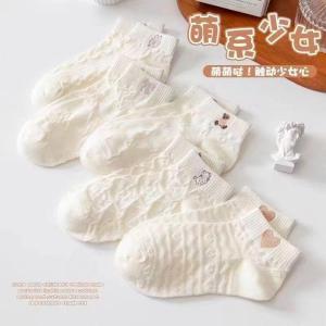 [十双装直发]袜子女短袜夏季薄款韩版日系白色网红花边袜女生夏天短筒船袜