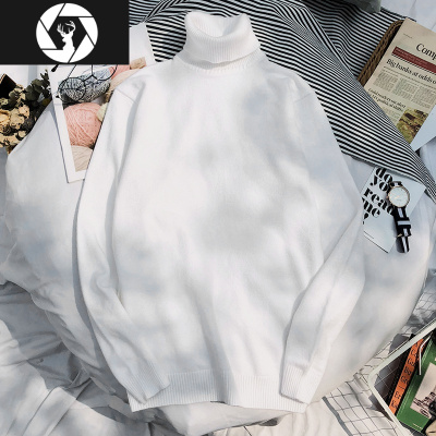 HongZun高领毛衣男秋冬季加绒加厚宽松胖子大码打底衫韩版潮流个性针织衫毛衣