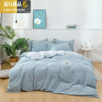 色四件套棉棉水洗棉被套儿童可爱床单三件套男生小清新床品 三维工匠