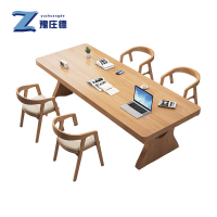 豫庄德书桌学习桌1.6m+4椅套