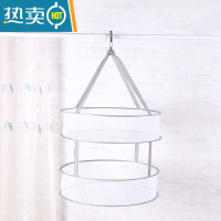 敬平晒衣蓝全封闭防蚊虫晾衣网衣服平铺晾晒网兜家用内衣袜子晾晒器 [灰色+双层]小号晒衣篮