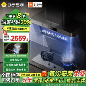 小米(Mi)米家智能净烟机P1家用油烟机厨房欧式侧吸大功率吸力吸油机智能变频一级能效CXW-165-MJ04CY