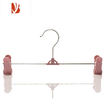 三维工匠素色防滑裤架裤挂衣架子可调节伸缩裤子收纳架带夹子晾衣架10个