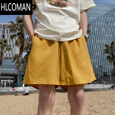 HLCOMAN贴布绣速干短裤男夏季薄款2025新款潮牌休闲跑步运动五分裤