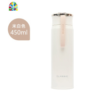 保温杯女士便携创意个性潮流高颜值水杯北欧ins学生小巧可爱 FENGHOU 浅浅灰色-450ml