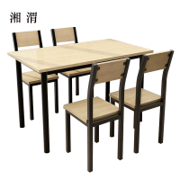湘渭餐饮快餐小吃店餐桌椅组合长方形饭店奶茶店桌木色4人桌1200*600*750
