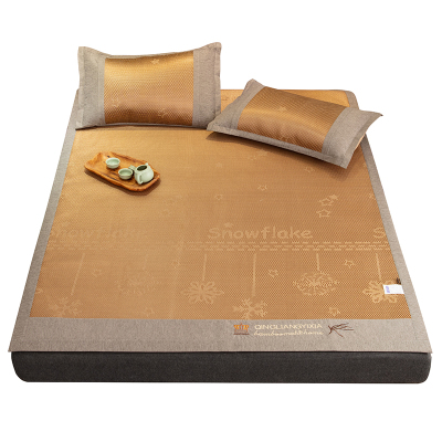 洋里三明治帝舒冰藤席180*198cm套装含枕套舒适爽滑棕色1.8*1.98m